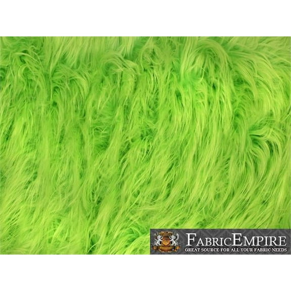 Faux Fur Fabric Long Pile Gorilla LIME / 60" Wide / Sold by the yard