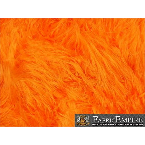 Faux Fur Fabric Long Pile Gorilla ORANGE / 60" Wide / Sold by the yard