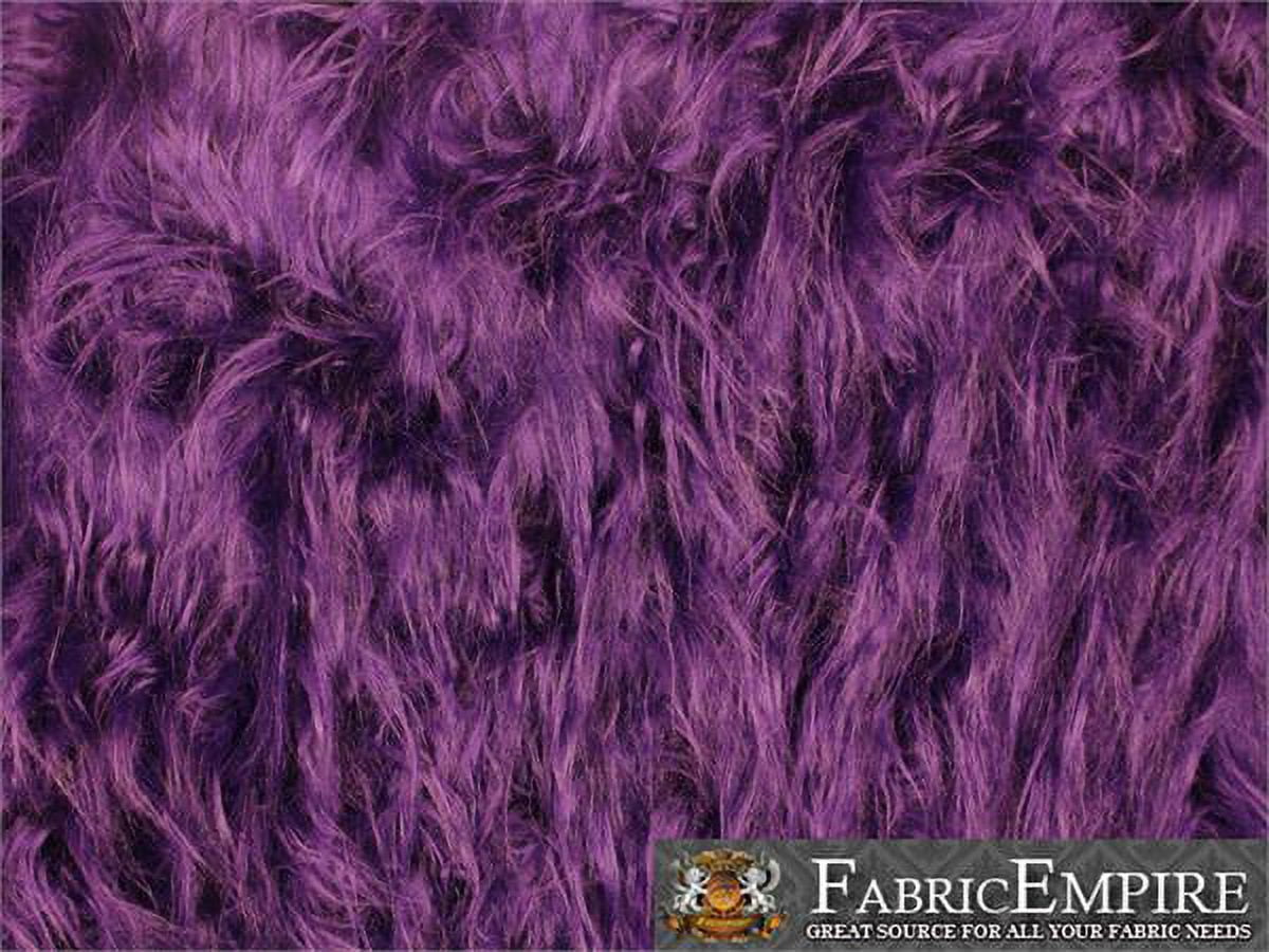 Faux Fur Fabric Long Pile Gorilla PURPLE / 60" Wide / Sold by the yard