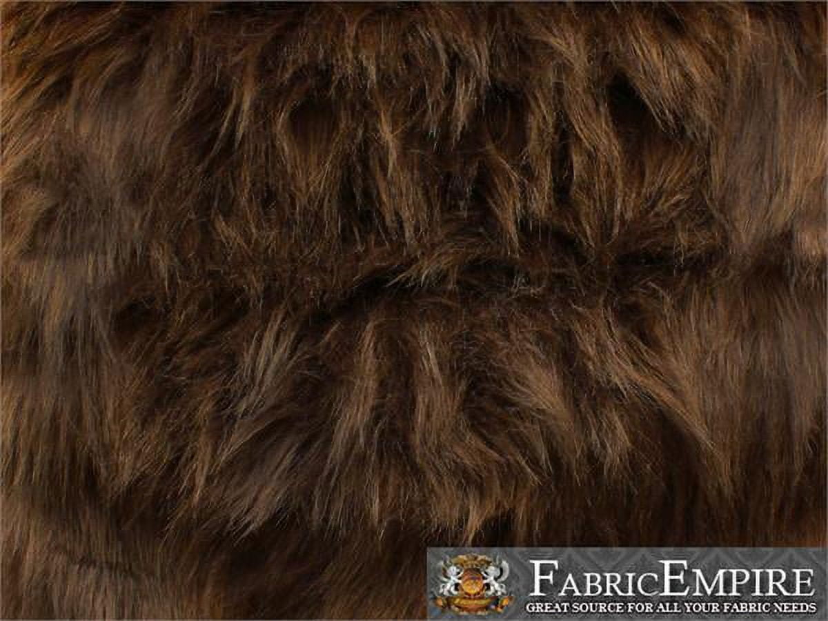 Faux Fur Fabric Long Pile Monkey Shaggy BROWN / 60" Wide / Sold by the yard