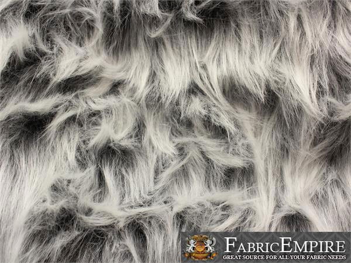 Faux Fur Fabric Long Pile Monkey Shaggy GRAY FROST / 60" Wide / Sold by the yard