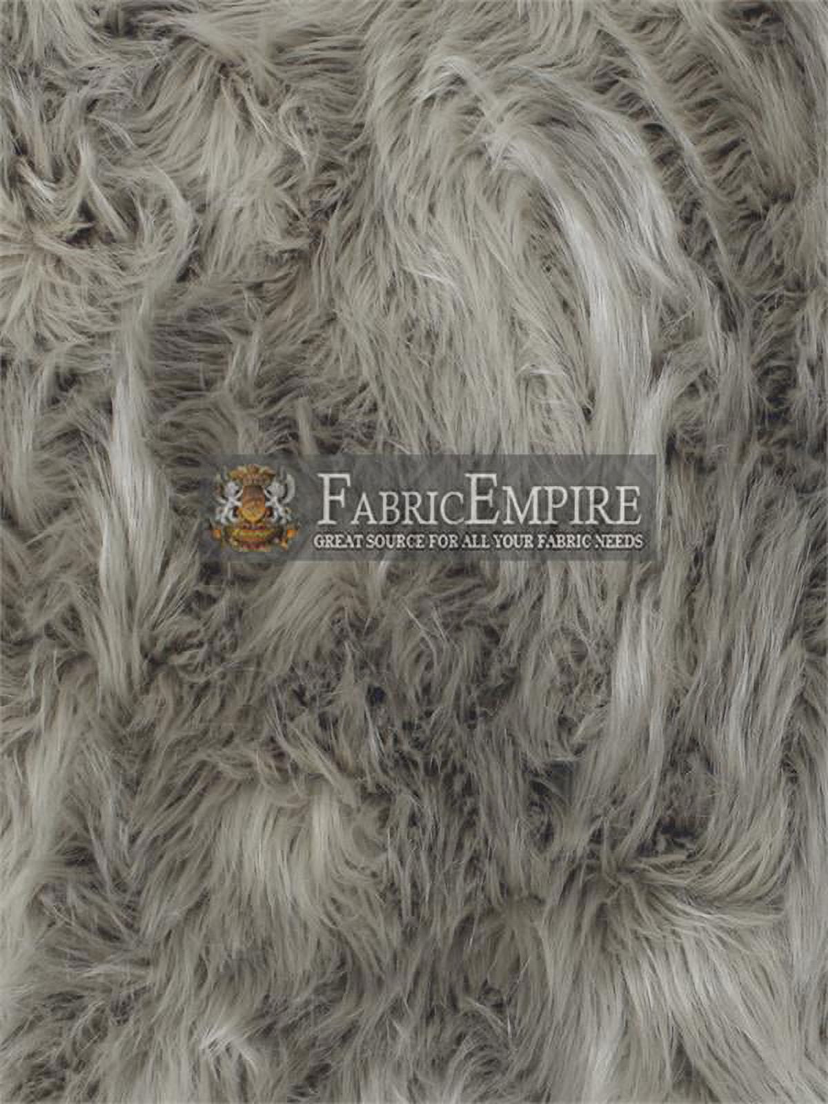 Faux Fur Fabric Long Pile Shaggy Oyster GRAY 60 Wide Sold by The Yard