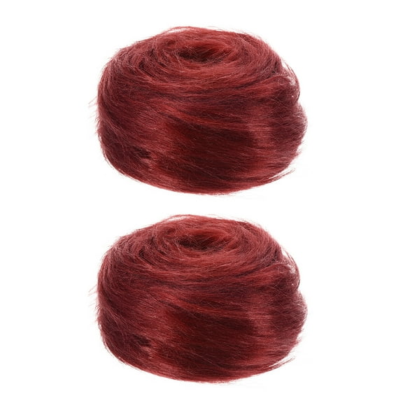 Faux Fur Fabric Square, 59x2 Inches Furry Fur Patches Plush Rug Dark Red 2Pcs