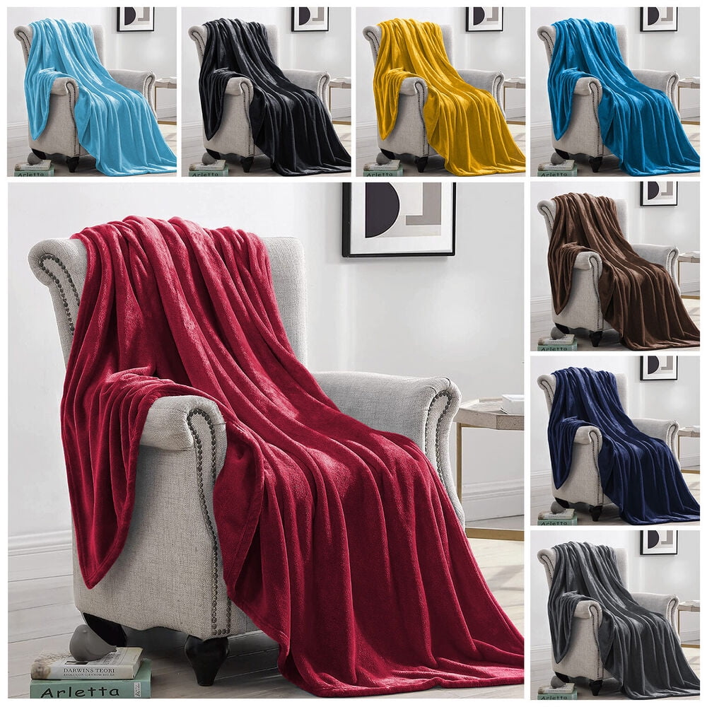 Faux Fur Fleece Throw Twin Size 60" x 80" Super Soft Reversible Sofa