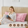 thumbnail image 1 of Faux Fur Fluffy Body Pillow for Adults - Firm Body Pillow Insert with Shredded Blue Memory Foam, Adjustable Height, Soft Support for Side Sleeping, Pregnant Women, Washable, 20x54 Inch (Pink), 1 of 8