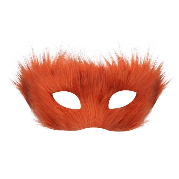 Faux Fur Fox Eyes Mask,Masquerade Plush Cat Eyes Mask,Animal Fox Cat Masks for Halloween Birthday Role-Play Party