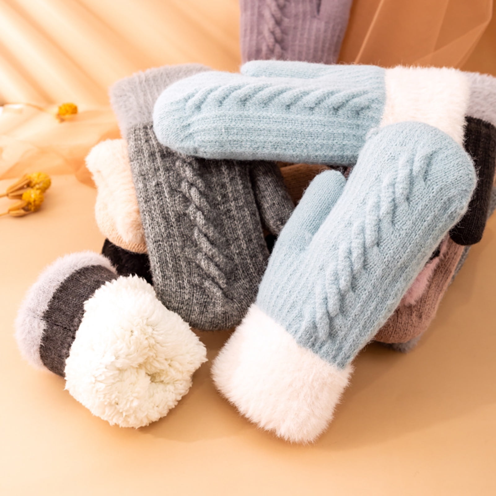 Fuzzy fingerless gloves deals