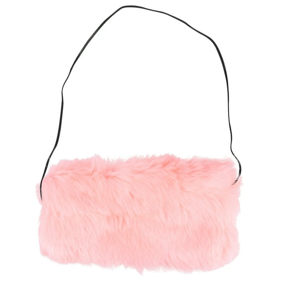 Faux Fur Hand Muffs Women Girls Winter Warm Muffs Outdoor Hand Warmer-Pink