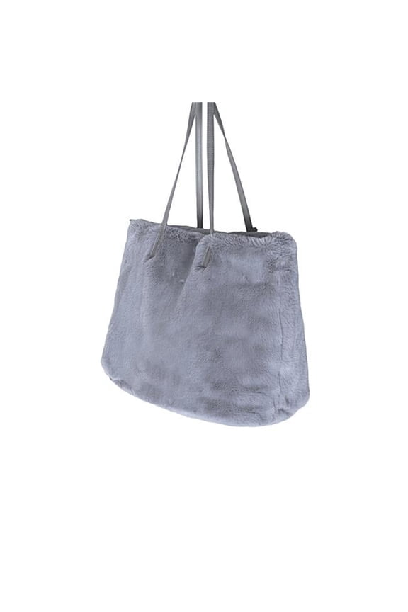Faux Fur Handbag - Grey