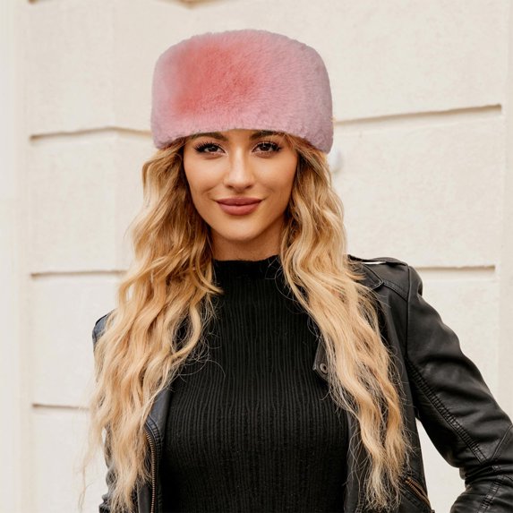 Faux Fur Hat for Women Fuzzy Fur Winter Earwarmer Earmuff Furry Caps for Cold Weather Ski