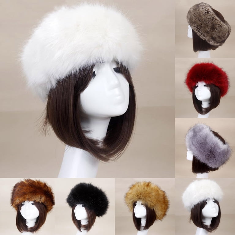 Faux Fur Headband with Elastic Winter Ear Warmer Headbands  display picture 3