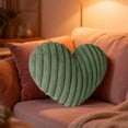 thumbnail image 1 of Faux Fur Heart-Shaped Pillow - 16 Inch Pink Decorative Pillow for Anniversary Gifts, Couch & Bedroom Aesthetic Decor, 1 of 9
