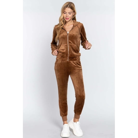 Faux Fur Jacket & Jogger Pants Set - S
