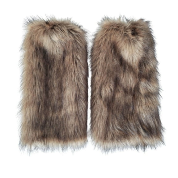 Faux Fur Leg Warmers - Long Boot Covers Winter Fashion Socks, Khaki Furry Boot Cover Imitation Socks Shoe Cover Leg Cover Long Foot Cover Women's Leg Warmers Warm And Slim