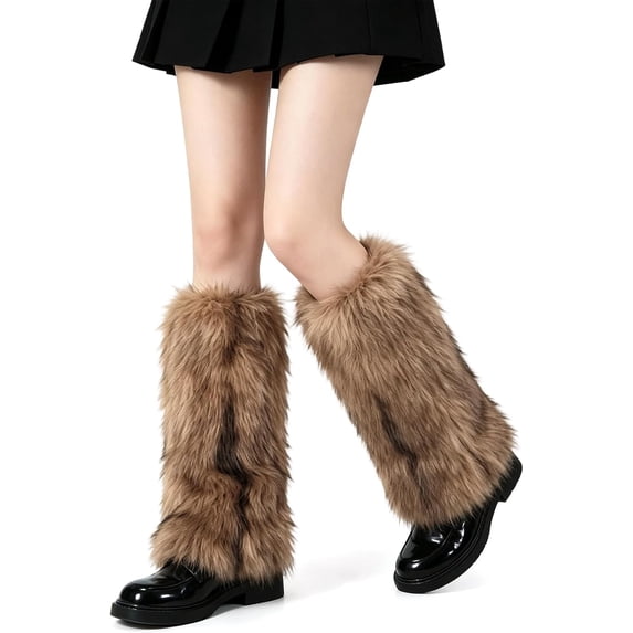 Faux Fur Leg Warmers for Women, Fluffy Furry Winter Boot Cuffs Boot Covers for Halloween Festival Y2K Costume Accessories Cosplay Party