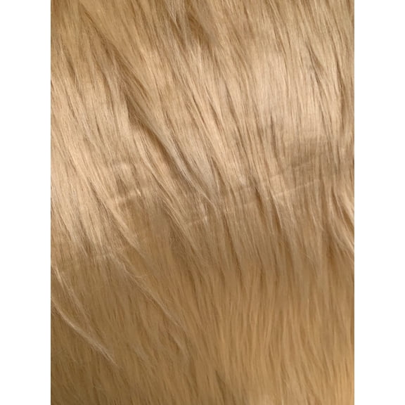 Burlap Fabrics Faux Fur Light Taupe - 60 Inch Wide Long Pile Shaggy Fabric Sold by the Yard