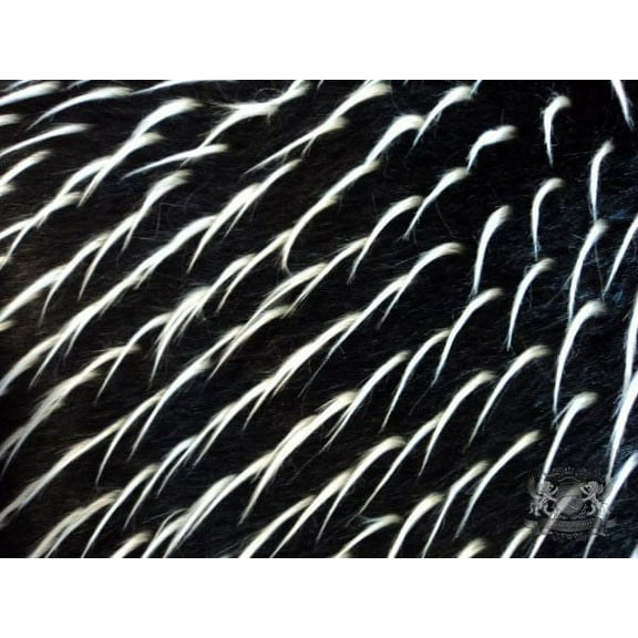 Faux Fur Long Pile 2 Tone Spike BLACK WHITE Fabric / 60" Wide / Sold by the Yard