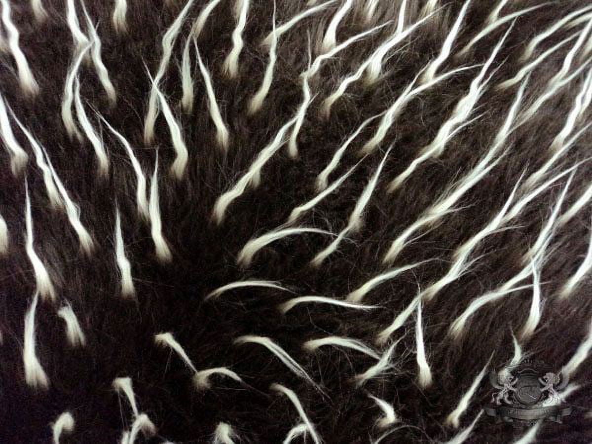 Faux Fur Long Pile 2 Tone Spike BROWN BEIGE Fabric / 60" Wide / Sold by the Yard