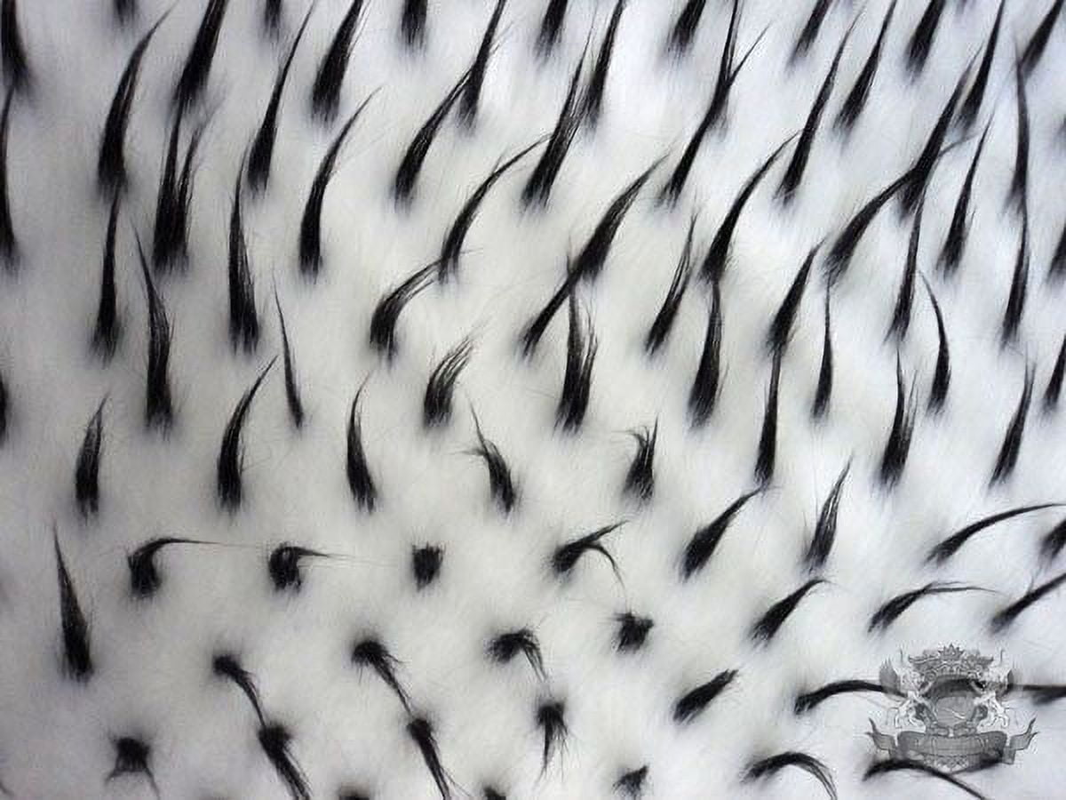 Faux Fur Long Pile 2 Tone Spike WHITE BLACK Fabric / 60" Wide / Sold by the Yard