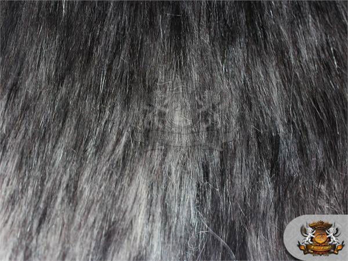 Faux Fur Long Pile ALASKAN HUSKIES Grey Fabric / 58" Wide / Sold by the yard