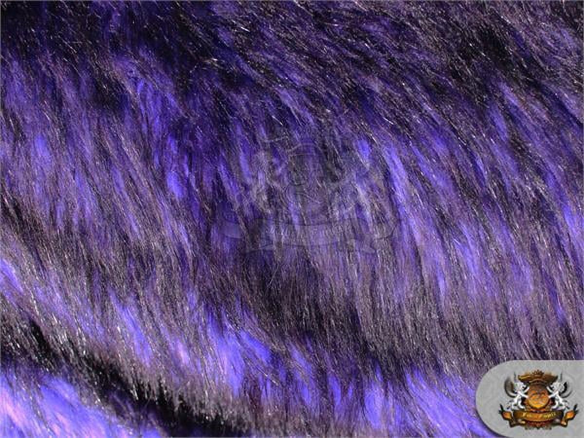 Faux Fur Long Pile ALASKAN HUSKIES PURPLE Fabric / 58" Wide / Sold by the yard