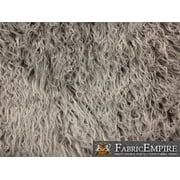 Faux Fur Long Pile Curly Fabric ALPACA OYSTER GREY / 60" Wide / Sold by the Yard-1