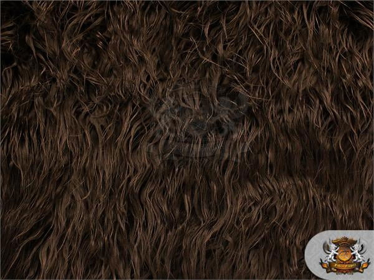 Faux Fur Long Pile MONGOLIAN SHEEP CHOCOLATE Fabric / 64"W / Sold By the yard