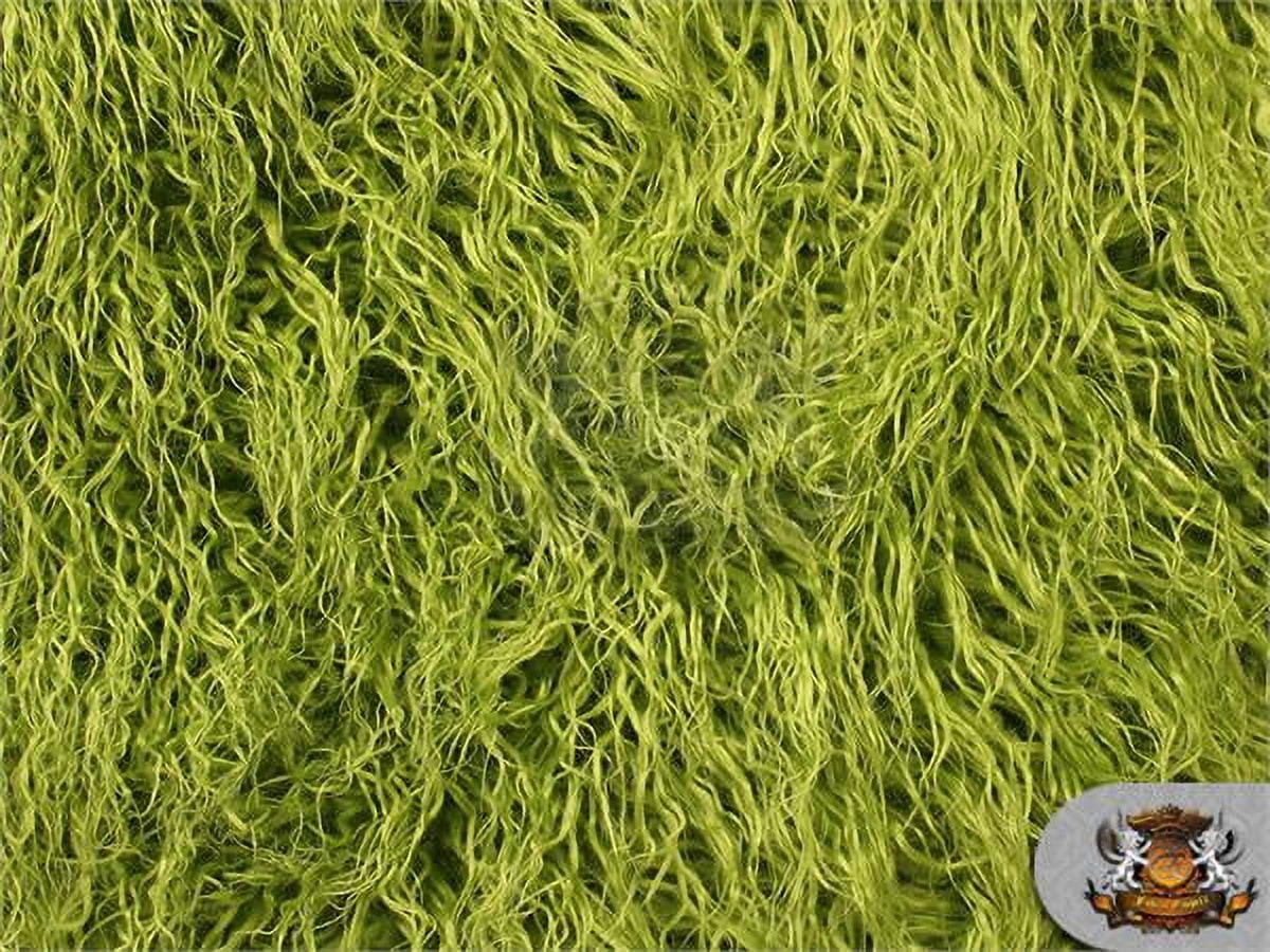 Faux Fur Long Pile MONGOLIAN SHEEP OLIVE Fabric / 64"W / Sold By the yard