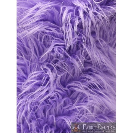 Faux Fur Long Pile Mongolian Fabric LILAC / 60" Wide / Sold by the yard