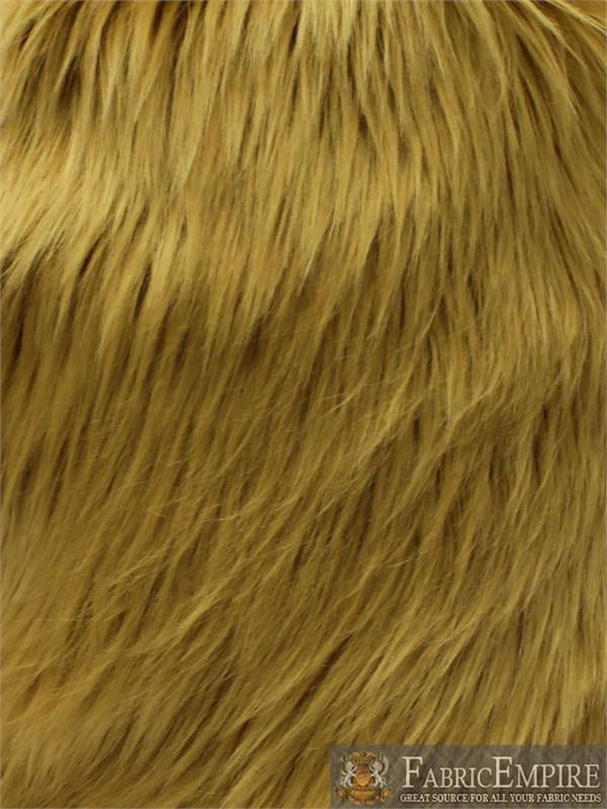 Faux Fur Long Pile Shaggy CARAMEL / 60" Wide / Sold by the yard