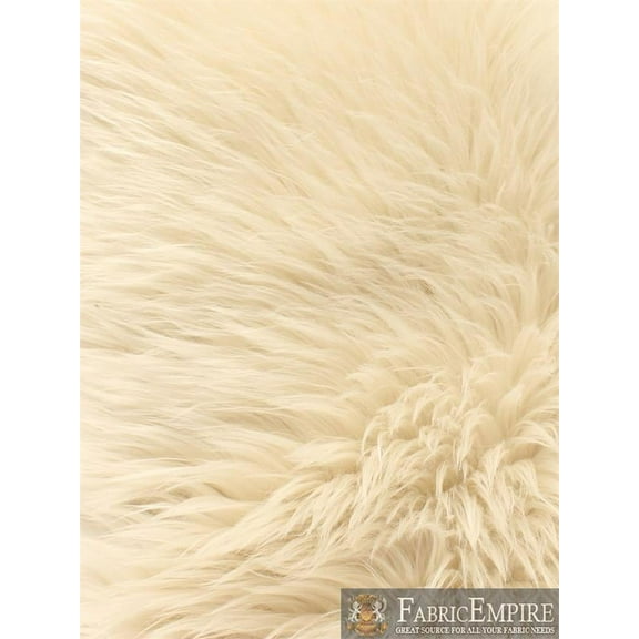 Faux Fur Long Pile Shaggy CREAM / 60" Wide / Sold by the yard