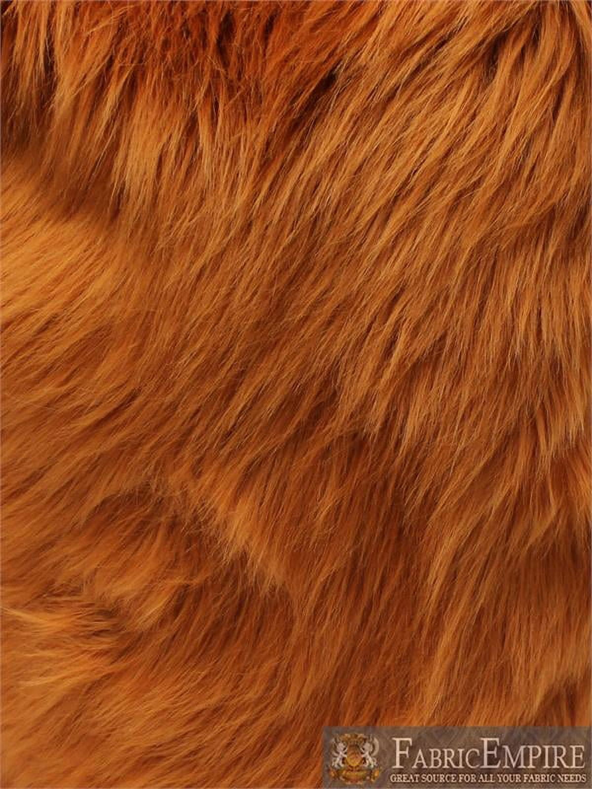 Faux Fur Long Pile Shaggy RUST / 60" Wide / Sold by the yard