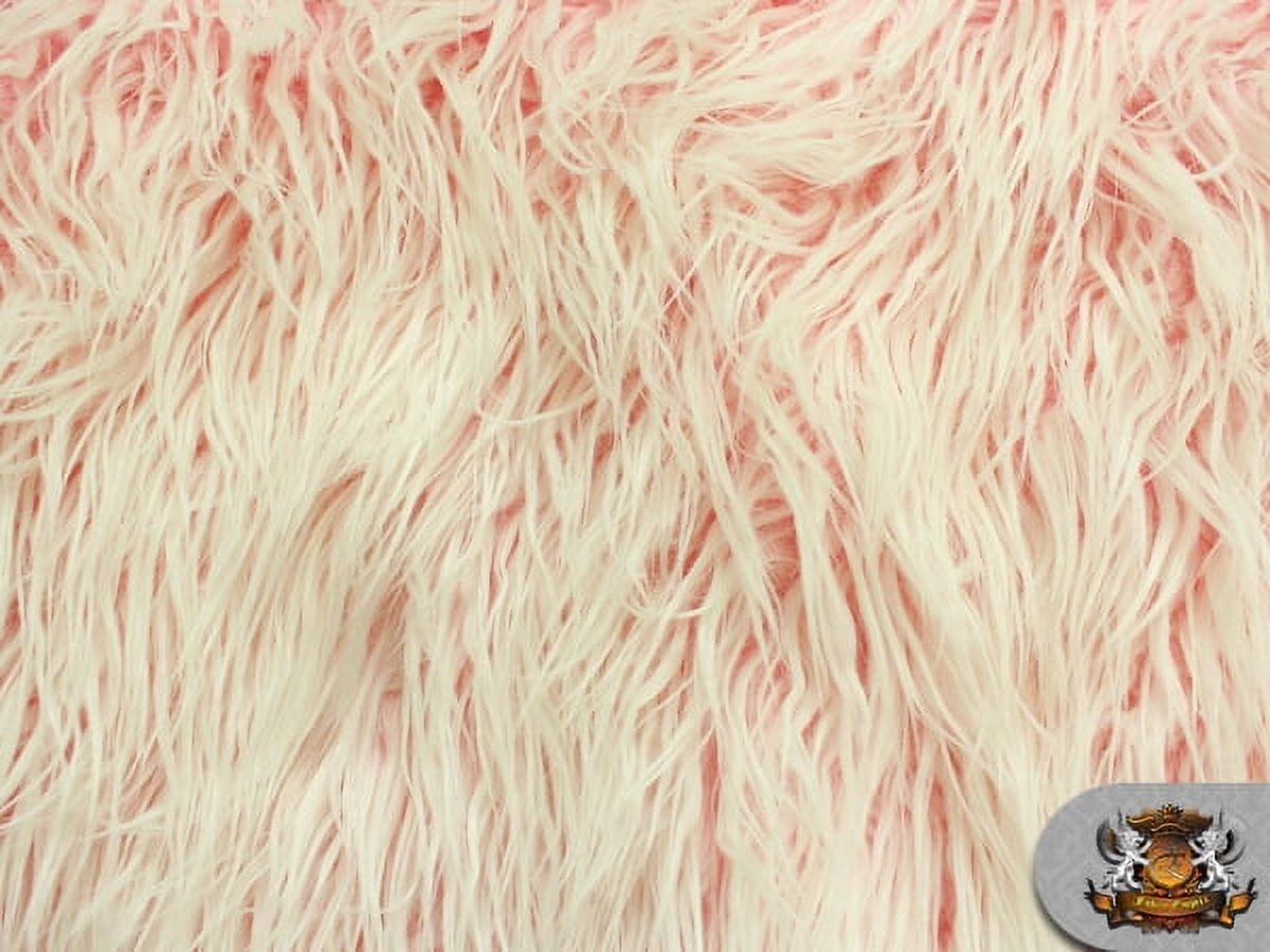 Faux Fur Long Pile ULTRA MONGOLIAN 2 TONE PINK Fabric / 64" W / Sold by the yard