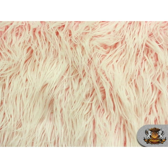 Faux Fur Long Pile ULTRA MONGOLIAN 2 TONE PINK Fabric / 64" W / Sold by the yard