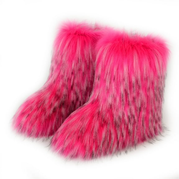 Faux Fur Mid-Calf Snow Boots for Women - Warm and Stylish Winter Footwear