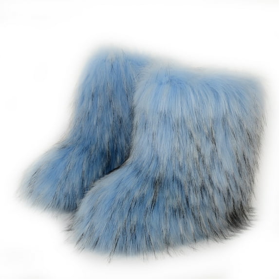 Faux Fur Mid-Calf Snow Boots for Women - Warm and Stylish Winter Footwear
