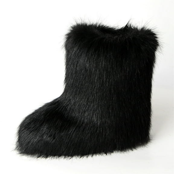Faux Fur Mid-Calf Snow Boots for Women - Warm and Stylish Winter Footwear