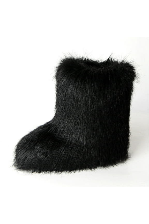 Faux Fur Mid-Calf Snow Boots for Women - Warm and Stylish Winter Footwear