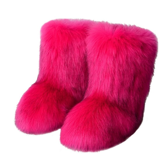 Faux Fur Mid-Calf Snow Boots for Women - Warm and Stylish Winter Footwear