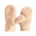 thumbnail image 1 of Faux Fur Mitten For Women Unisex - Stretchable Soft Warm Cold weather Winter Gloves Beige Free, 1 of 3