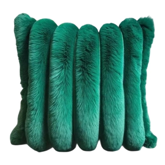 Faux Fur Pillow Covers, 18X18 Pillow Covers, Couch Cushion Covers for Sofa, deep Emerald Green, Fluffy Textured, 18X18 in, 1 Pc, decorations for Living Room, Accent Room Upgrades