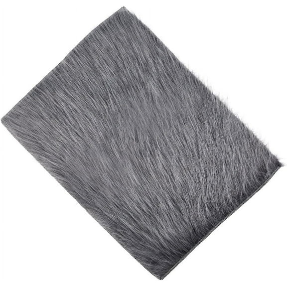 Faux Fur Plush Cushion Rectangle Fluffy Plush Small Area Rug Photo Background Cloth Photo Props for DIY Crafts Tabletop Photography Product Display Jewelry Home Decor Gray 19.6x15.7 Inch