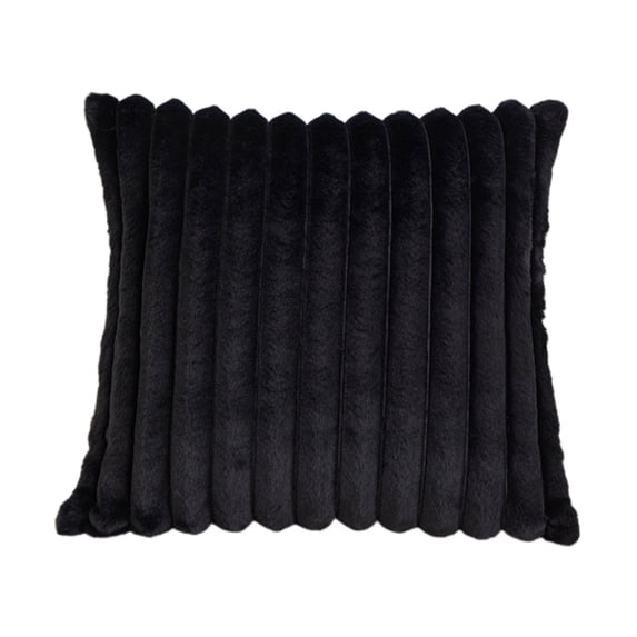 Faux Fur Plush Spring Throw Pillow Covers 18x18, Luxury Soft Fluffy Striped Decorative Pillow Covers for Sofa, Couch, Living Room