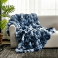 thumbnail image 1 of Faux Fur Plush Throw Blanket Soft Fluffy Bubble Blanket for Couch, Sofa Bedroom, 1 of 5