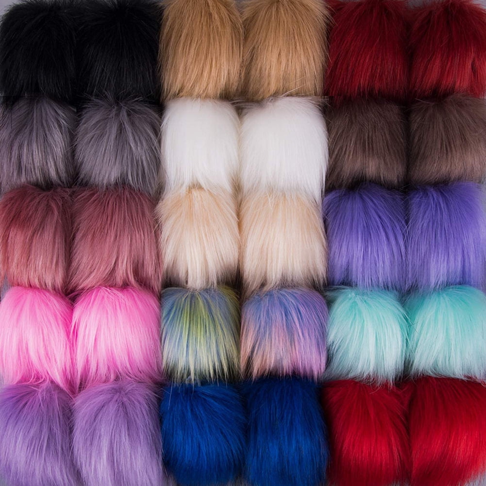 Faux Fur Pom Pom Balls, 10cm Fluffy Imitation Fox Fur, Soft DIY Craft Accessories for Hats, Scarves, Bags & Keychains