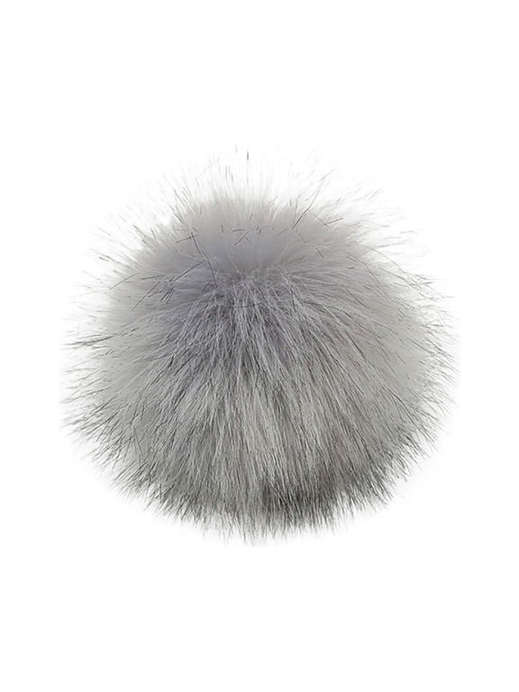 Faux Fur Pom Pom Balls BWASD 3.9 Inch Fluffy DIY Pompoms with Elastic Loop Removable with Press Button for Knitting Hats Keychains Scarves Shoes Bags Accessories