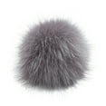 thumbnail image 1 of Faux Fur Pompom Ball for Hats and Keychains with Press Button Attachment, 3.9 Inch Craft Accessory, 1 of 1