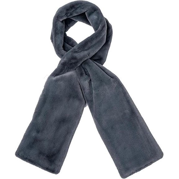 Faux Fur Pull Through Scarf - Faux Fur Pull Through Scarf with Zipper Pocket for Women's Winter, Ultra-Soft Scarfs