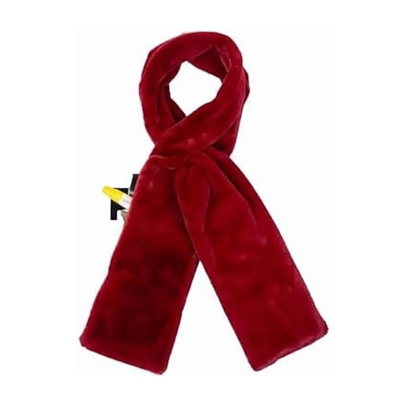 Faux-Fur Pull Through Scarf with Hidden Zipper Pocket for Women, Fur Neck Collar Scarf Cozy Wrap Secure Concealed Storage,E