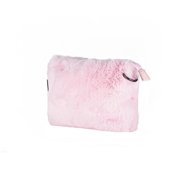 Pink faux fur purse sale